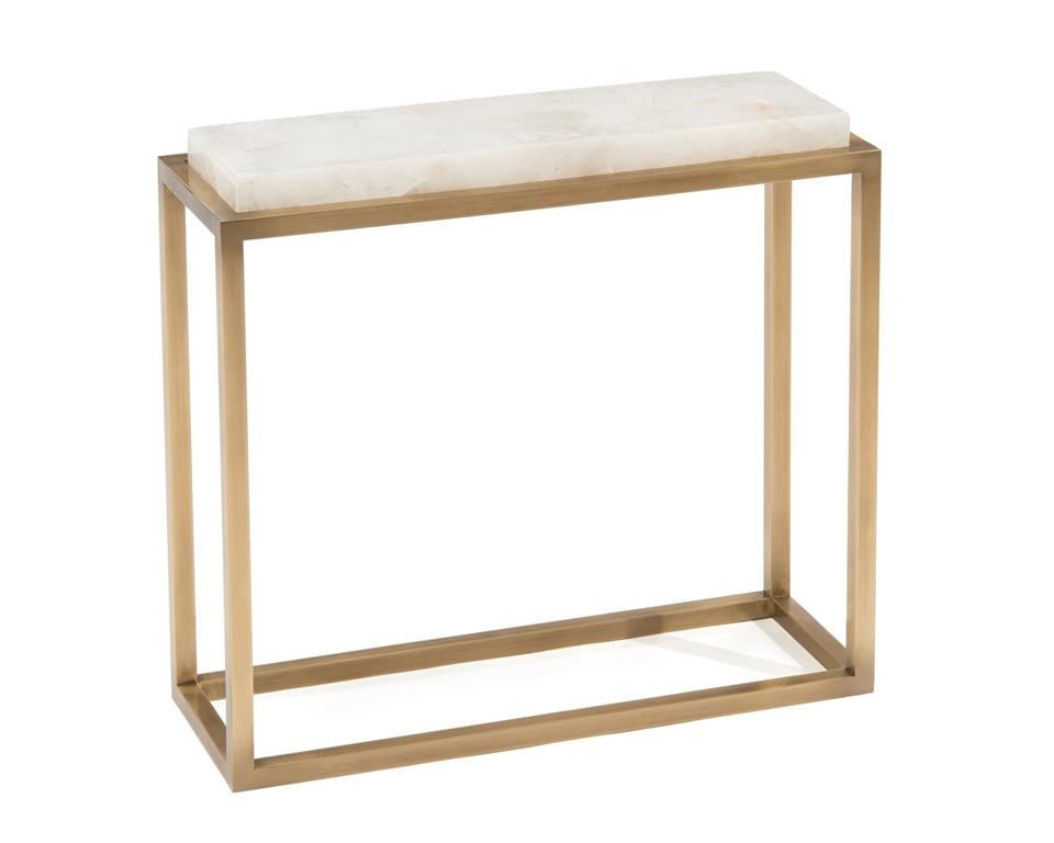 John Richard Calcite and Antique Brass Accent Table JFD-0113