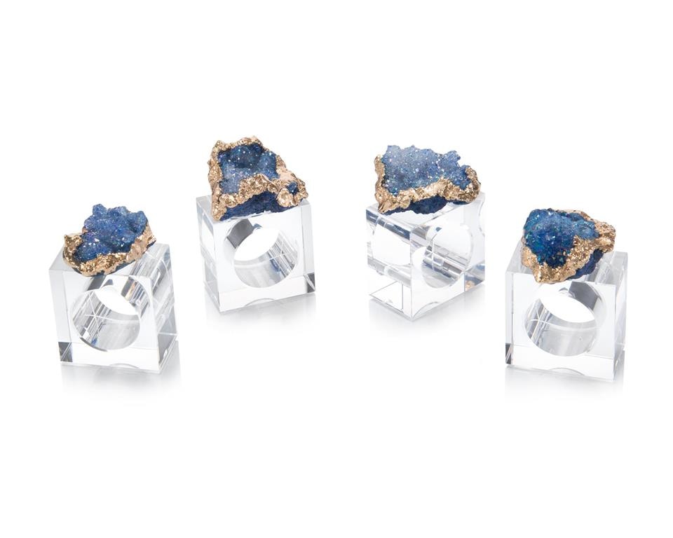 John Richard Blue and Gold Napkin Rings JRA-10468S4