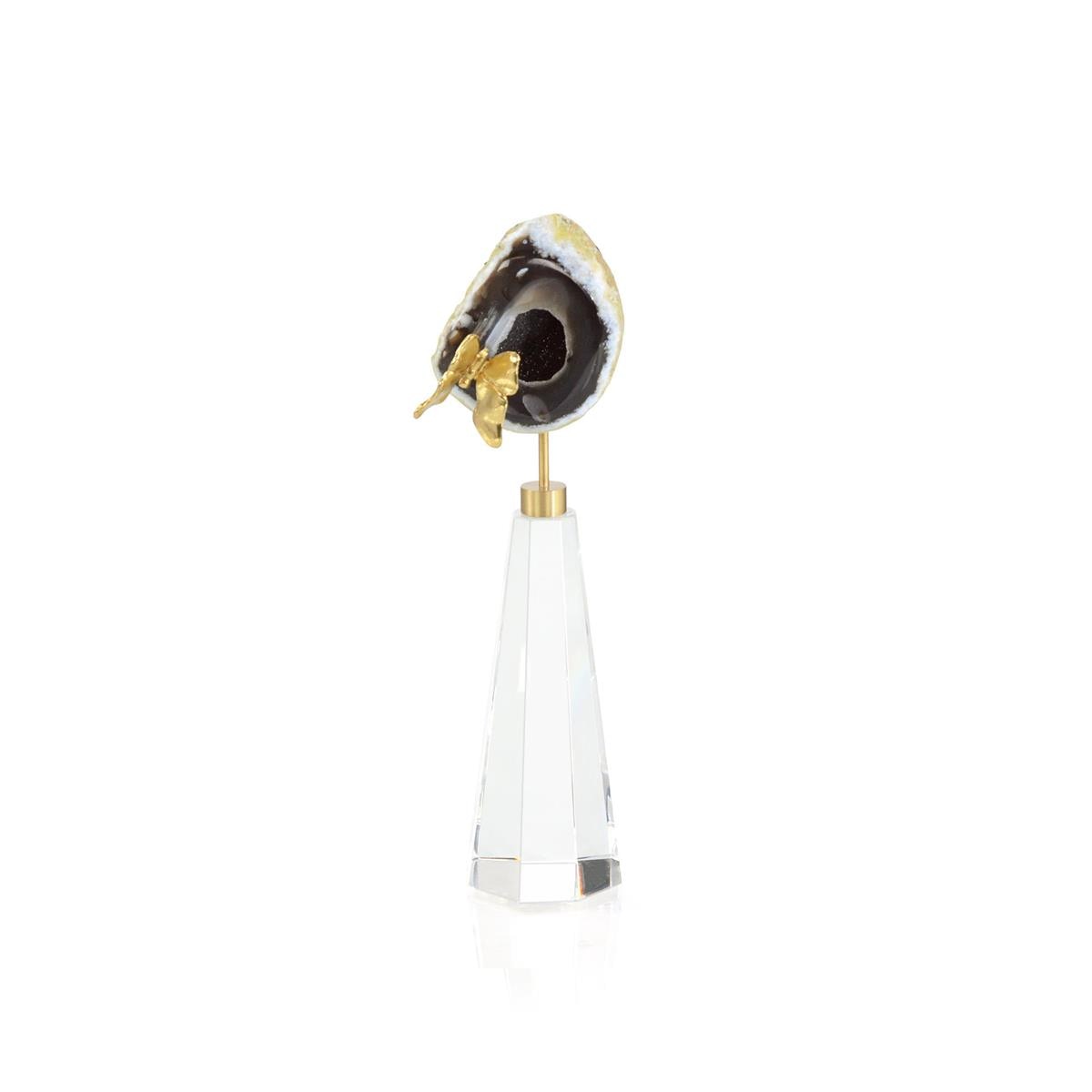 John Richard Brass Flower and Blue Geode Sculpture II JRA-14102