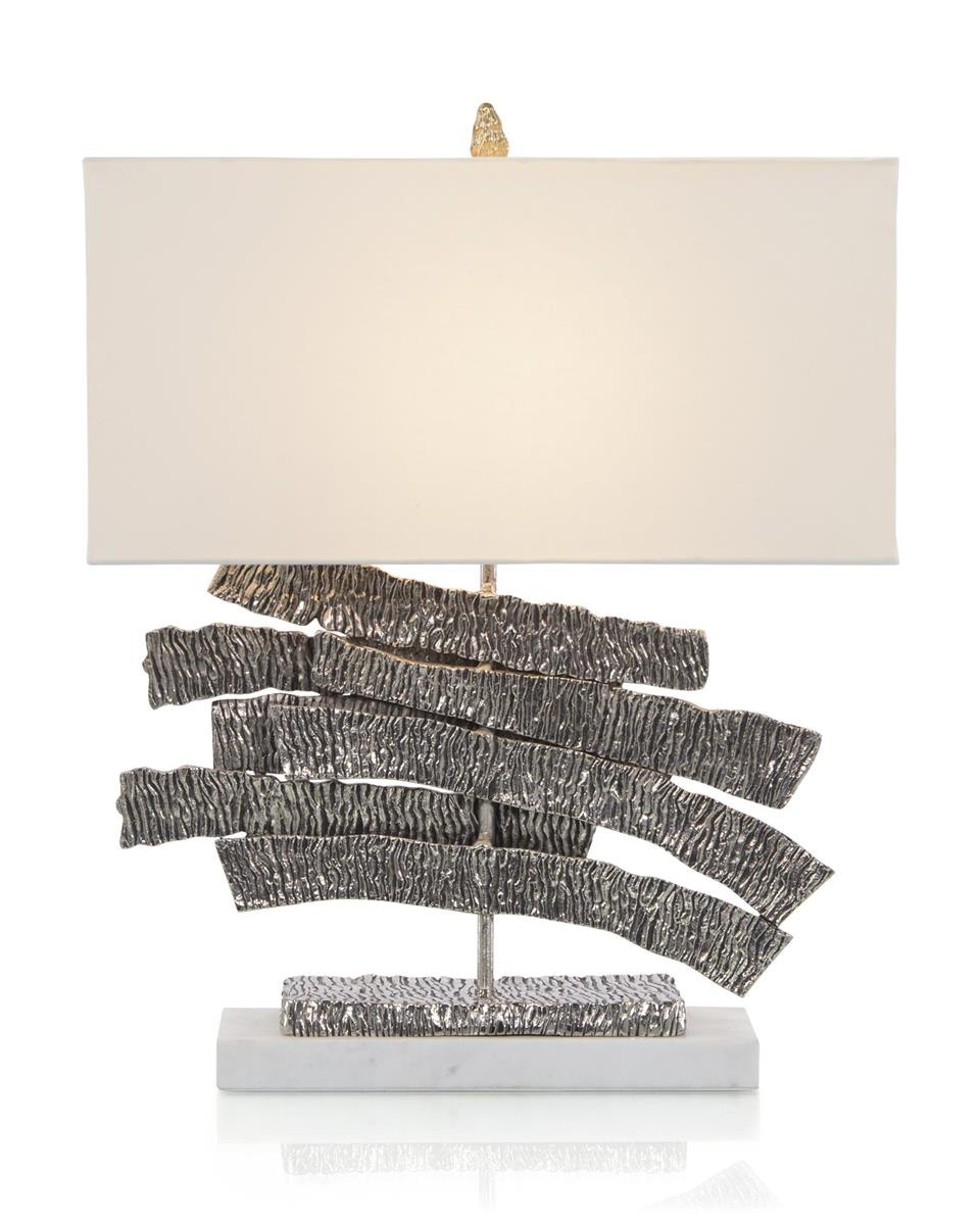 John Richard Nickel Crinkle Swoosh Lamp JRL-10361