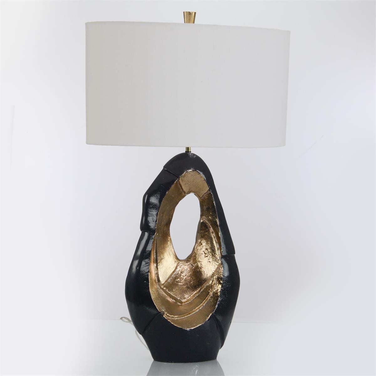 John Richard Black and Metallic Gold Sculpture Lamp JRL-10550