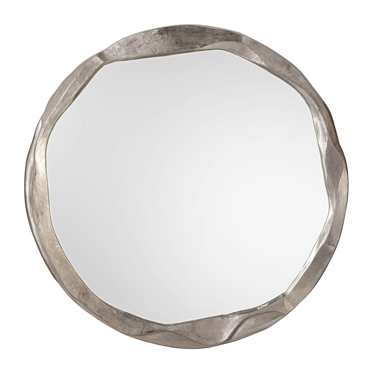 John Richard Round Ruga Mirror, Large Nickel JRM-1368
