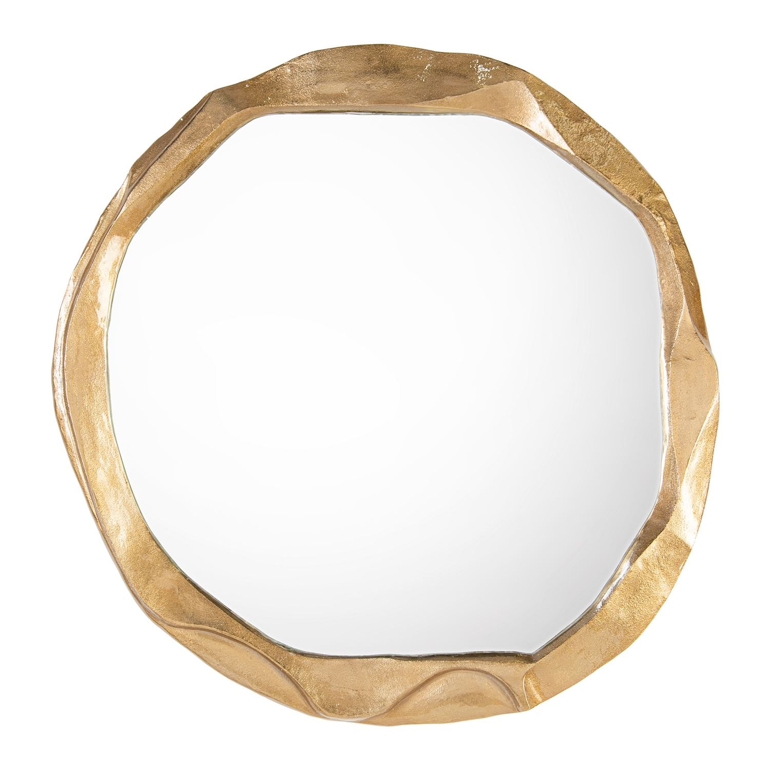 John Richard Round Ruga Mirror, Small Gold JRM-1372