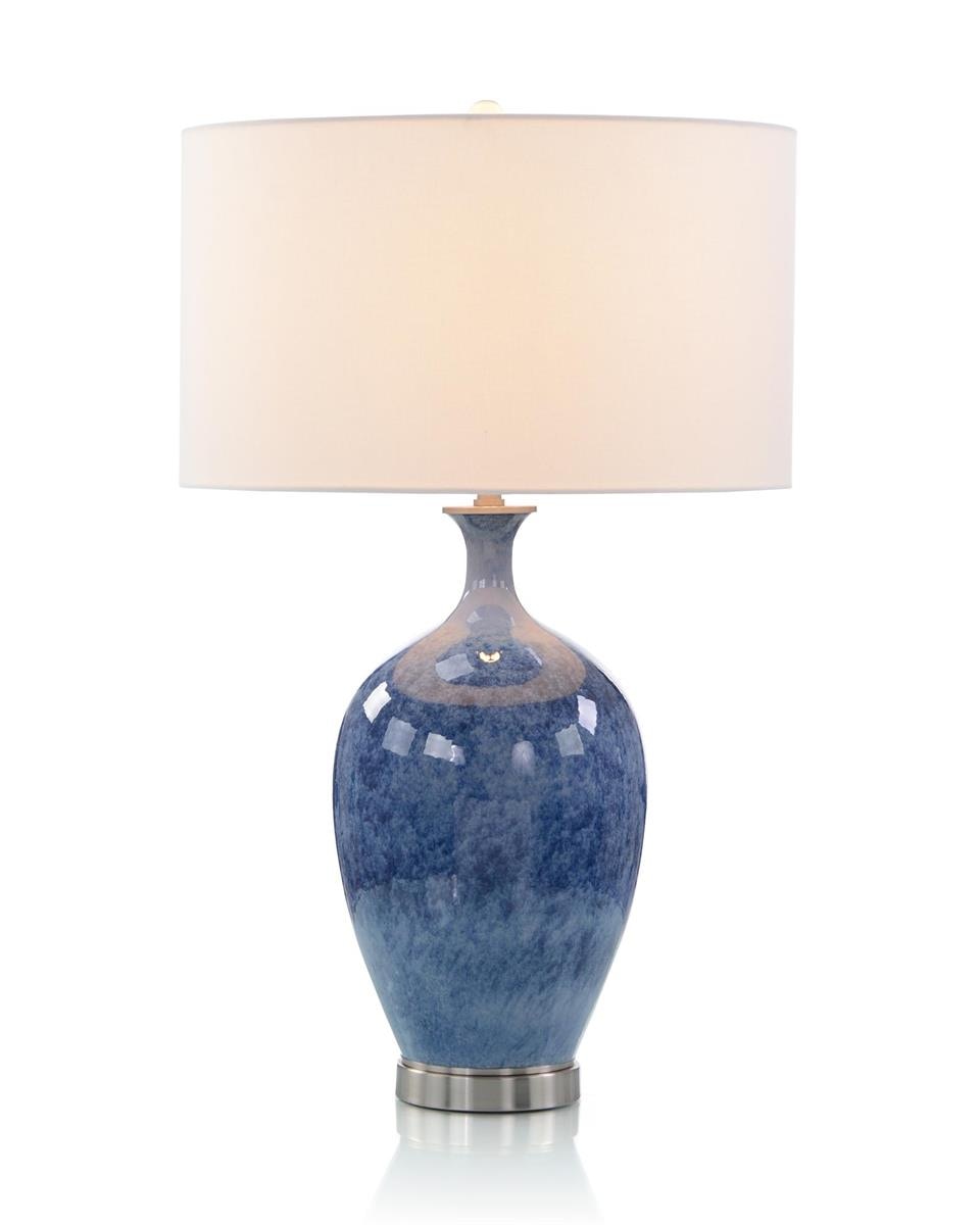 John Richard Cerulean Blue Porcelain and Brushed Nickel Table Lamp JRL-10383
