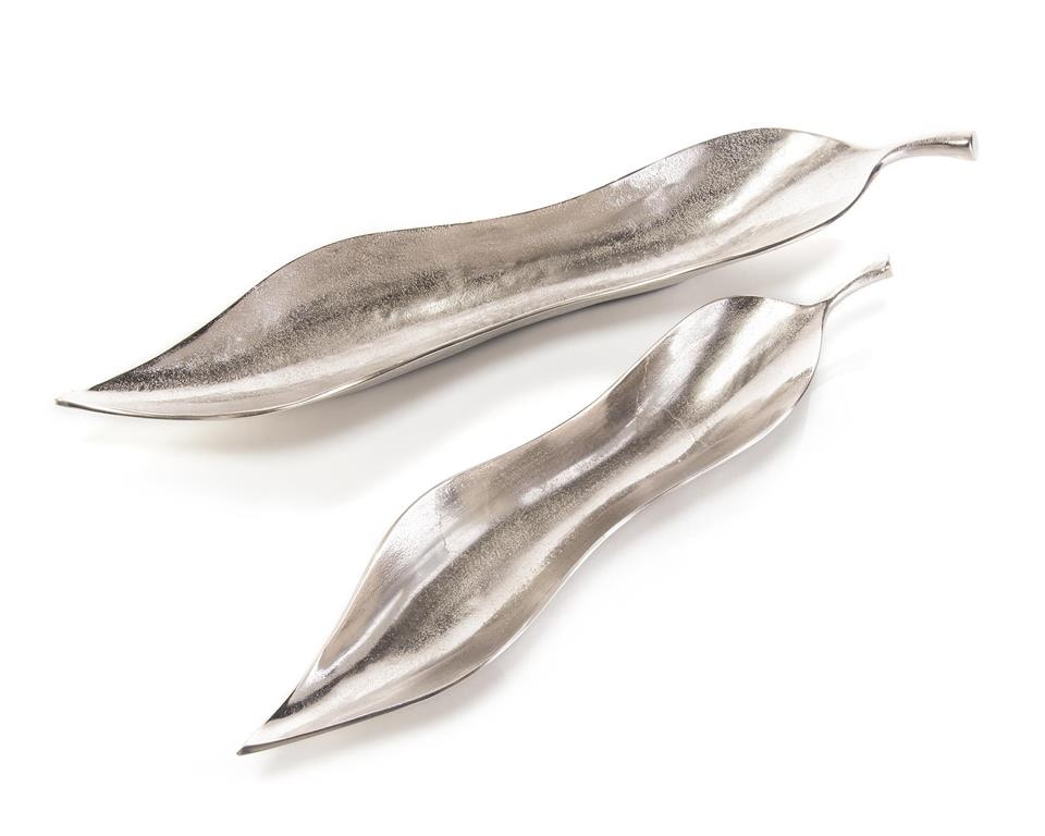 John Richard Set of Two Sculptured Willow Leaf Trays JRA-11262S2