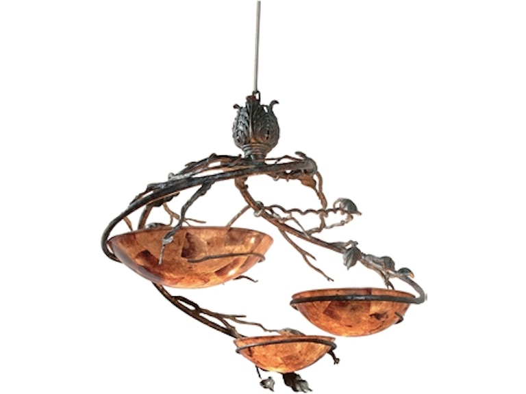 Maitland Smith 8118 19 Lamps And Lighting Verdigris Finished Steel Maitland Smith Verdigris Finished Steel And Patina Brass Chandelier Penshell Inlay Bowls 8118 19