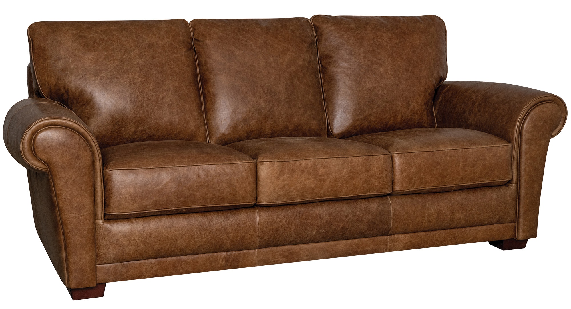 Luke Home Furniture Leather Sofa in Cinnamon Mark-S