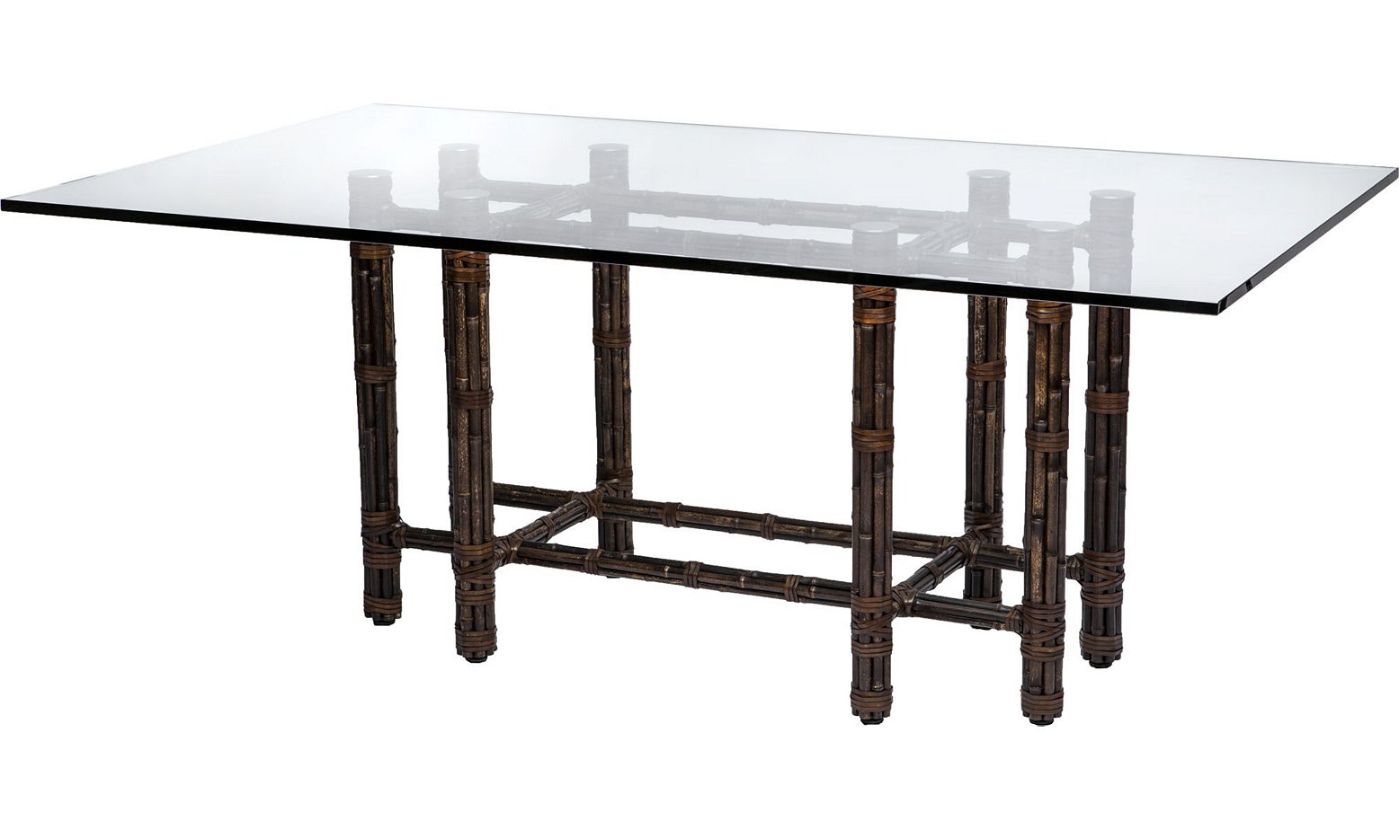 McGuire Furniture MCBA22 Dining Room Rectangular Dining Table in Black Bamboo