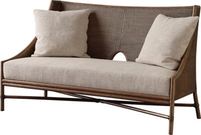McGuire Furniture Open Oval Caned Banquette MCU1000L