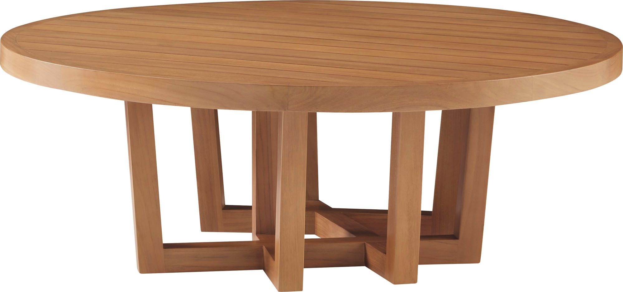 McGuire Furniture Cutter Round Cocktail Table - Wood Top MCO3659