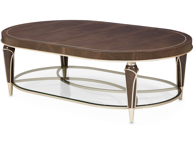 Aico Furniture N9008201-410 Living Room Oval Cocktail Table