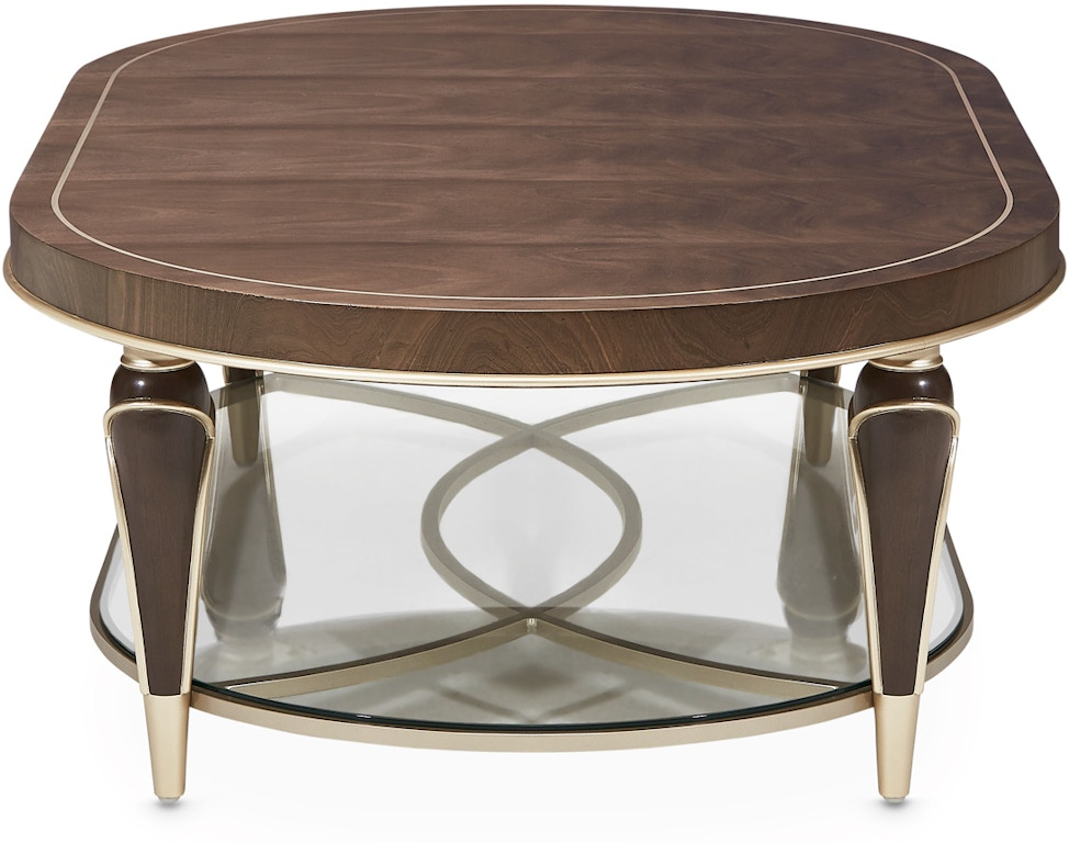 Aico Furniture N9008201-410 Living Room Oval Cocktail Table