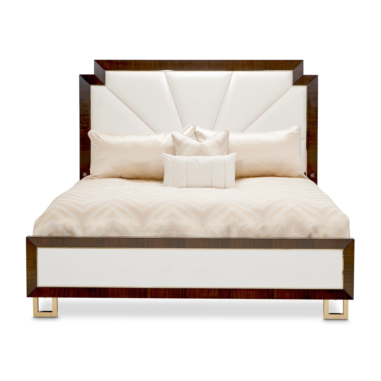 Aico Furniture 9085000CK3-409 Bedroom Cal King Platform Bed