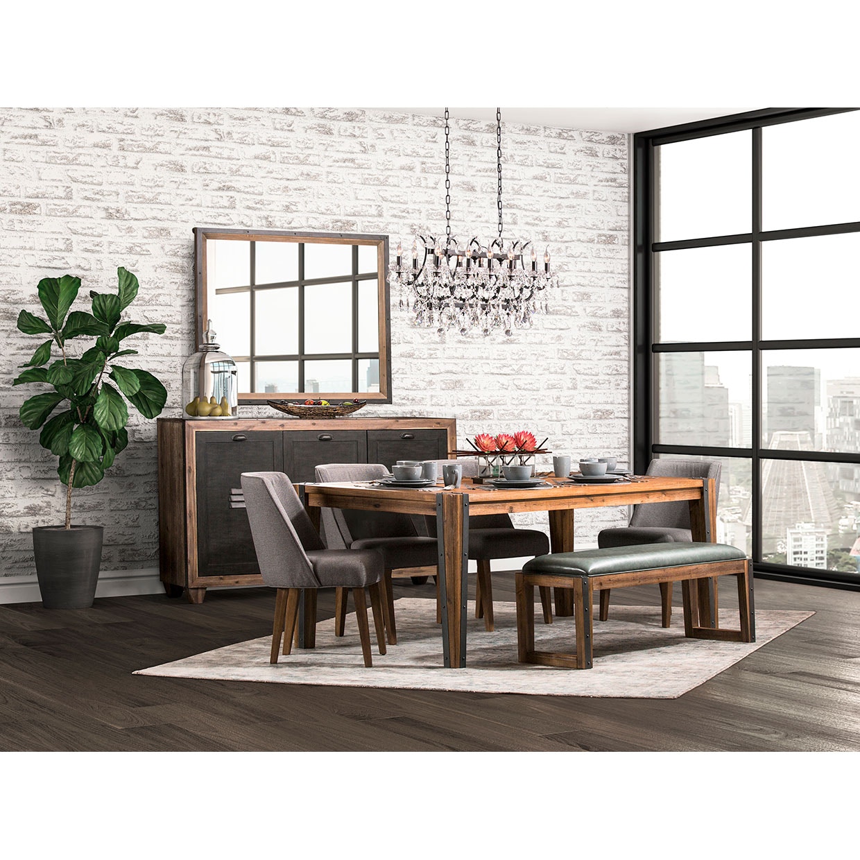 Aico Furniture KIBRKW000408 Dining Room Rectangular Dining Table