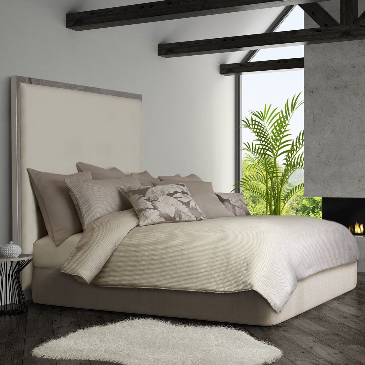 Ensemble Couette AICO Tricia – Queen – Finition Spa – Neuf Sous Emballage