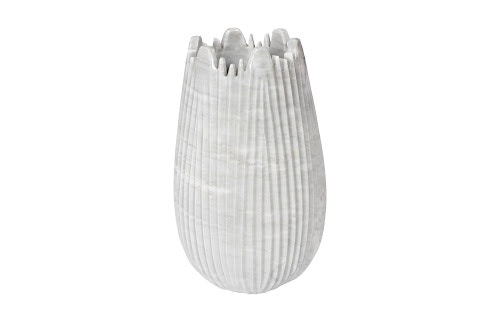 Phillips Collection Marble Cocoon Vase, White, Large MX118483