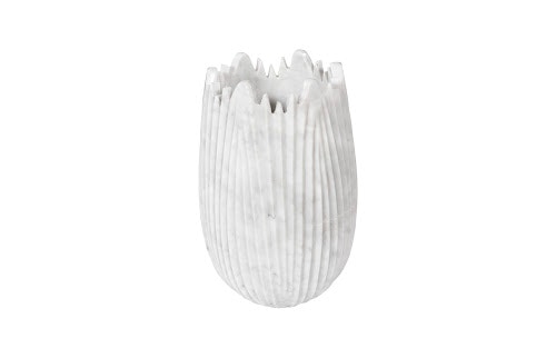 Phillips Collection Marble Cocoon Vase, White, Small MX118485