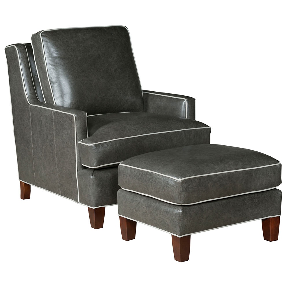 Our House Designs 564 and 564O Living Room Leather Chair and Ottoman