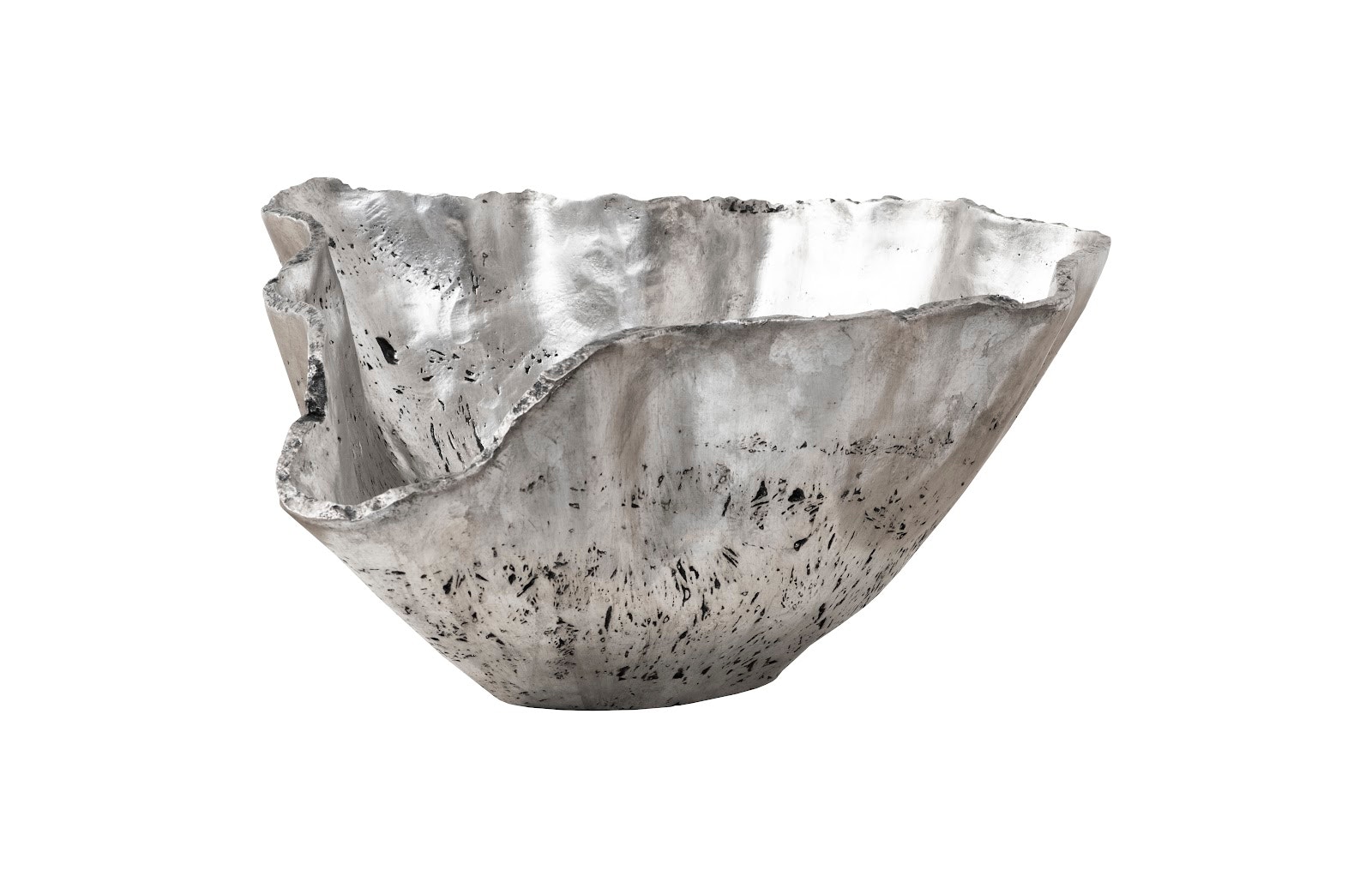 Phillips Collection Cast Onyx Bowl, Silver Leaf, Large PH103573