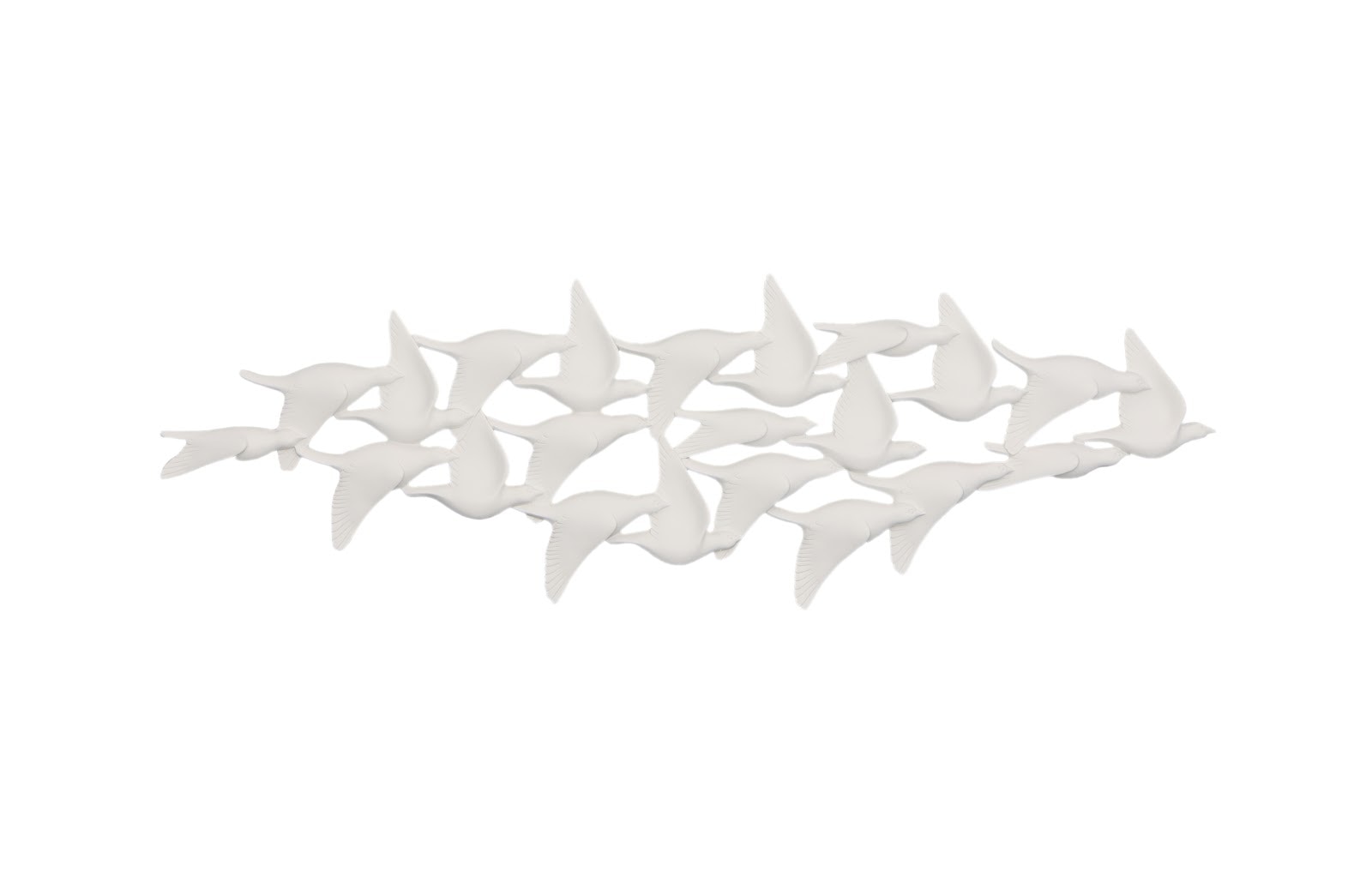 Phillips Collection Flock of Birds Wall Art, Matte White PH112983