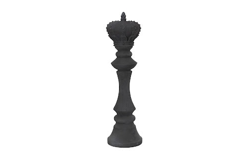 Phillips Collection King Chess Sculpture, Cast Stone Black, Small PH118739
