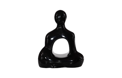 Phillips Collection Buddha Seated Sculpture, Gel Coat Black PH118774