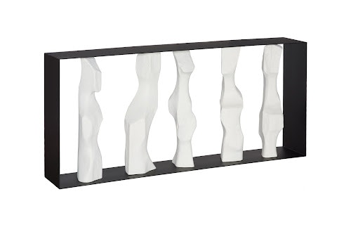 Phillips Collection Cast Women Metal Framed Console, Roman Stone PH120065
