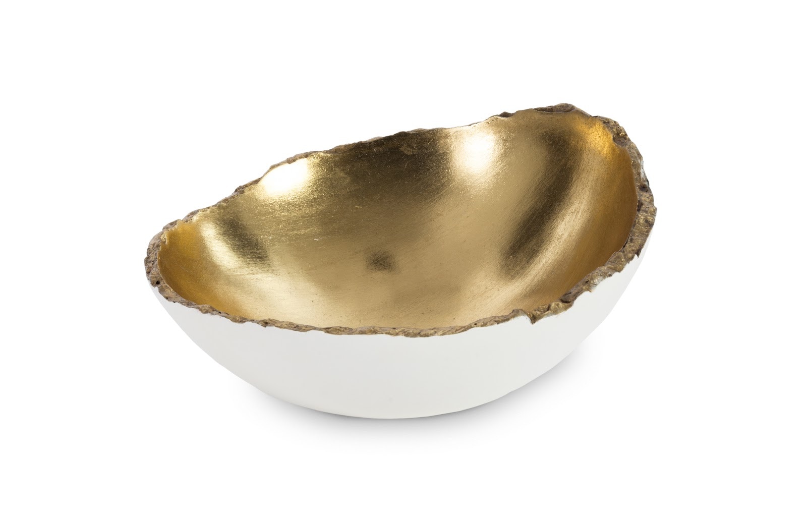 Phillips Collection Broken Egg Bowl, White and Gold Leaf PH67509