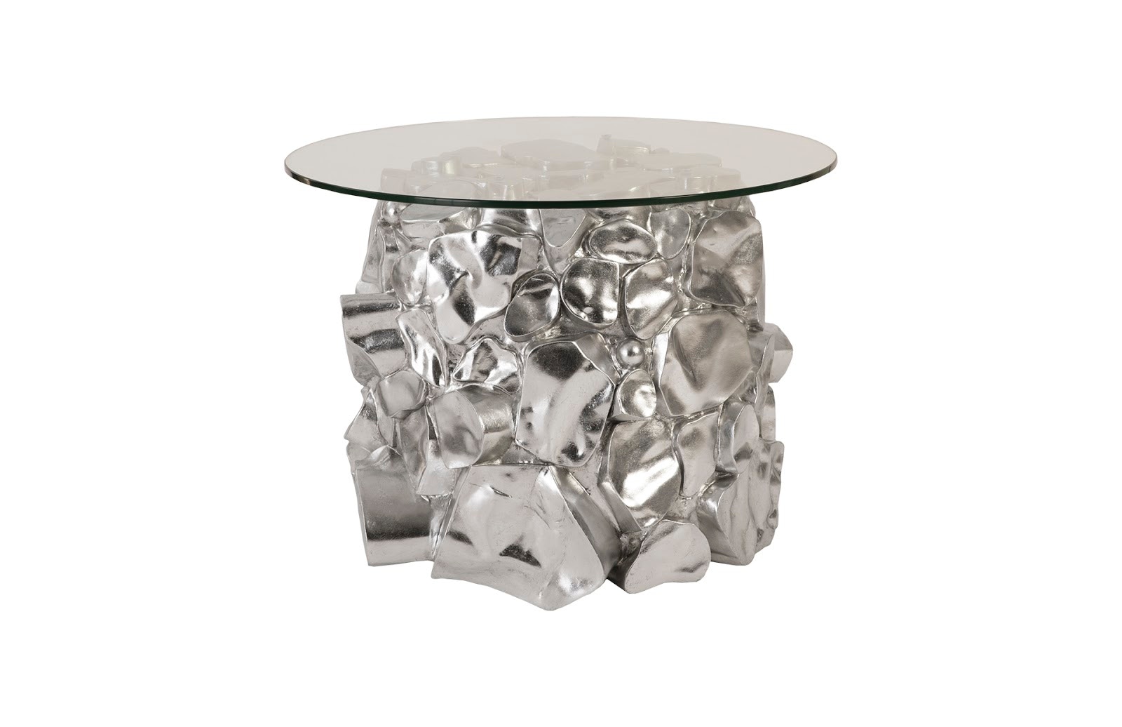 Phillips Collection Cairn Side Table, Resin, Silver Leaf PH88067