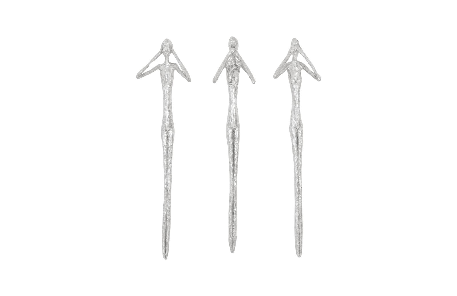 Phillips Collection See,Hear,Speak no Evil Set of 3 Silver Leaf PH97353