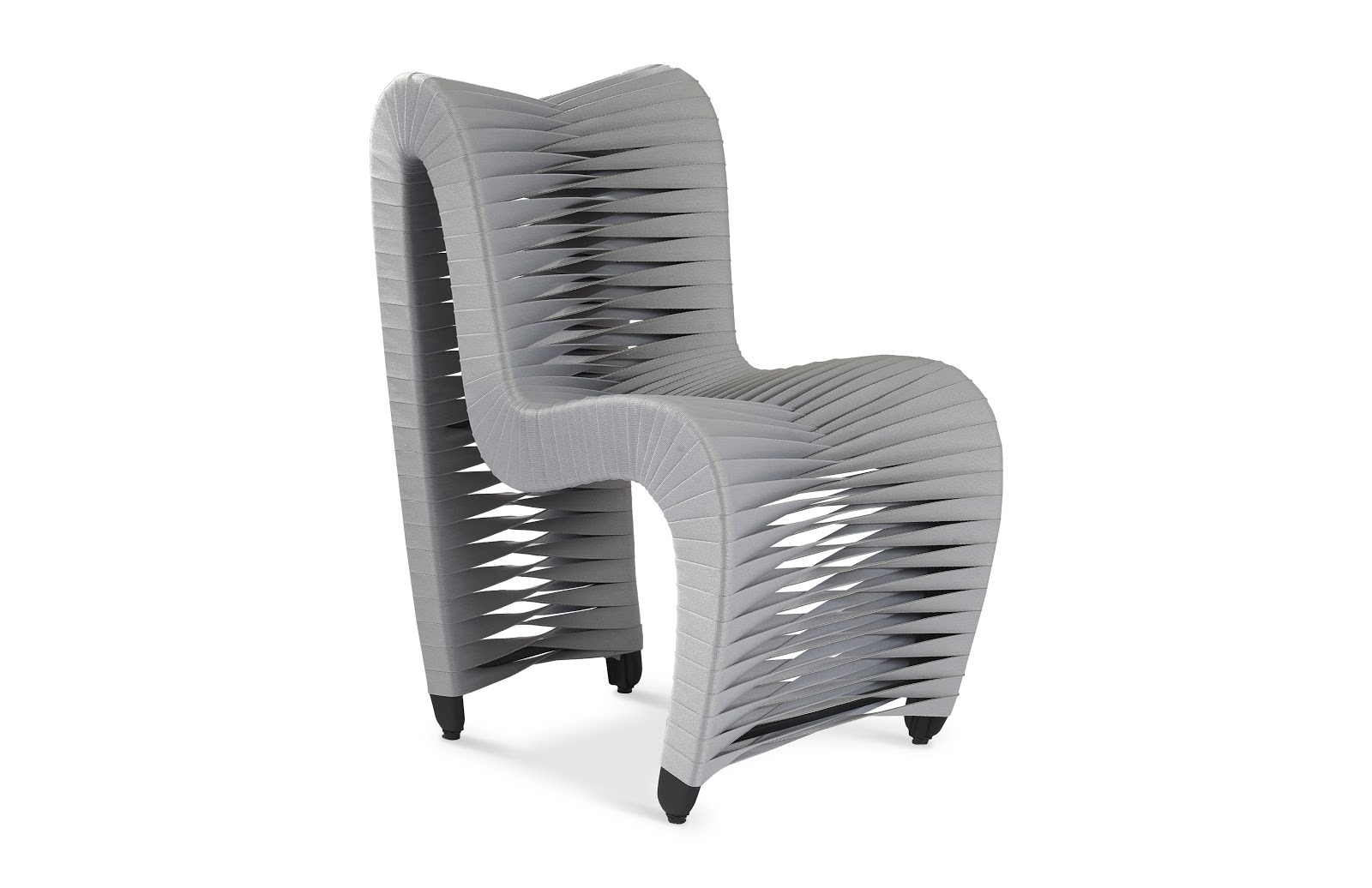 Phillips Collection Seat Belt Dining Chair, Gray/Gray B2061GG