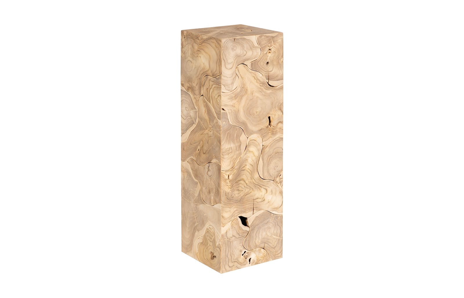Phillips Collection Teak Slice Pedestal, Square, Bleached , LG ID116322