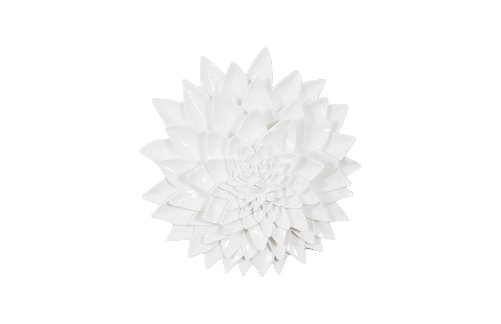 Phillips Collection Dahlia Flower Wall Art, Gel Coat White PH104158