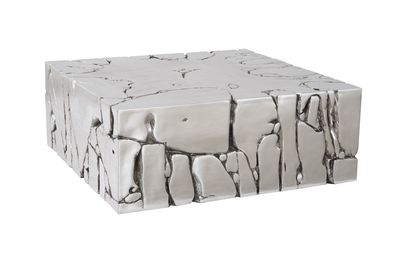 Phillips Collection Chunk Square Silver Coffee Table PH104344