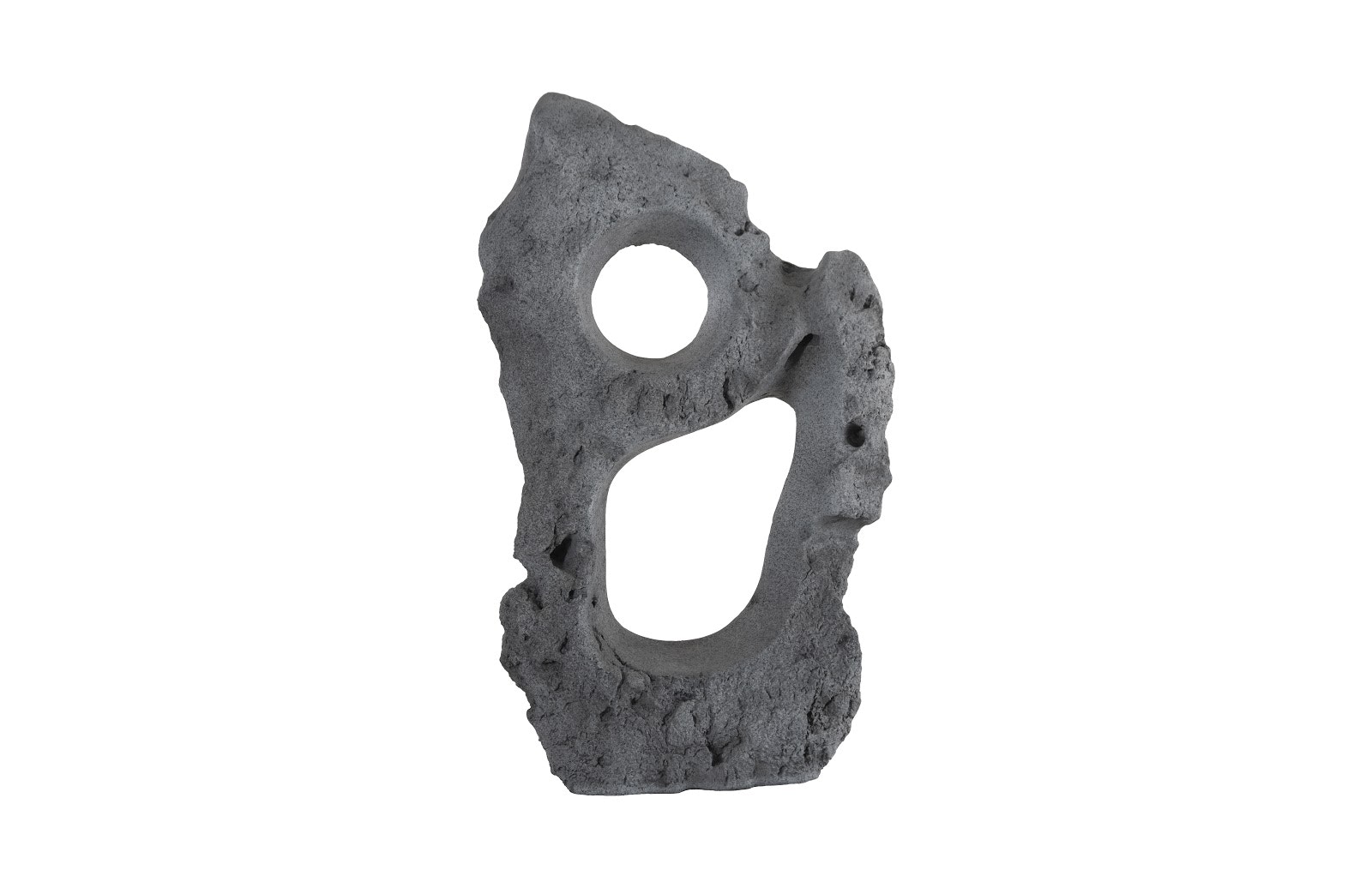 Phillips Collection Colossal Cast Stone Sculpture, Two Holes, Charcoal Stone PH104349