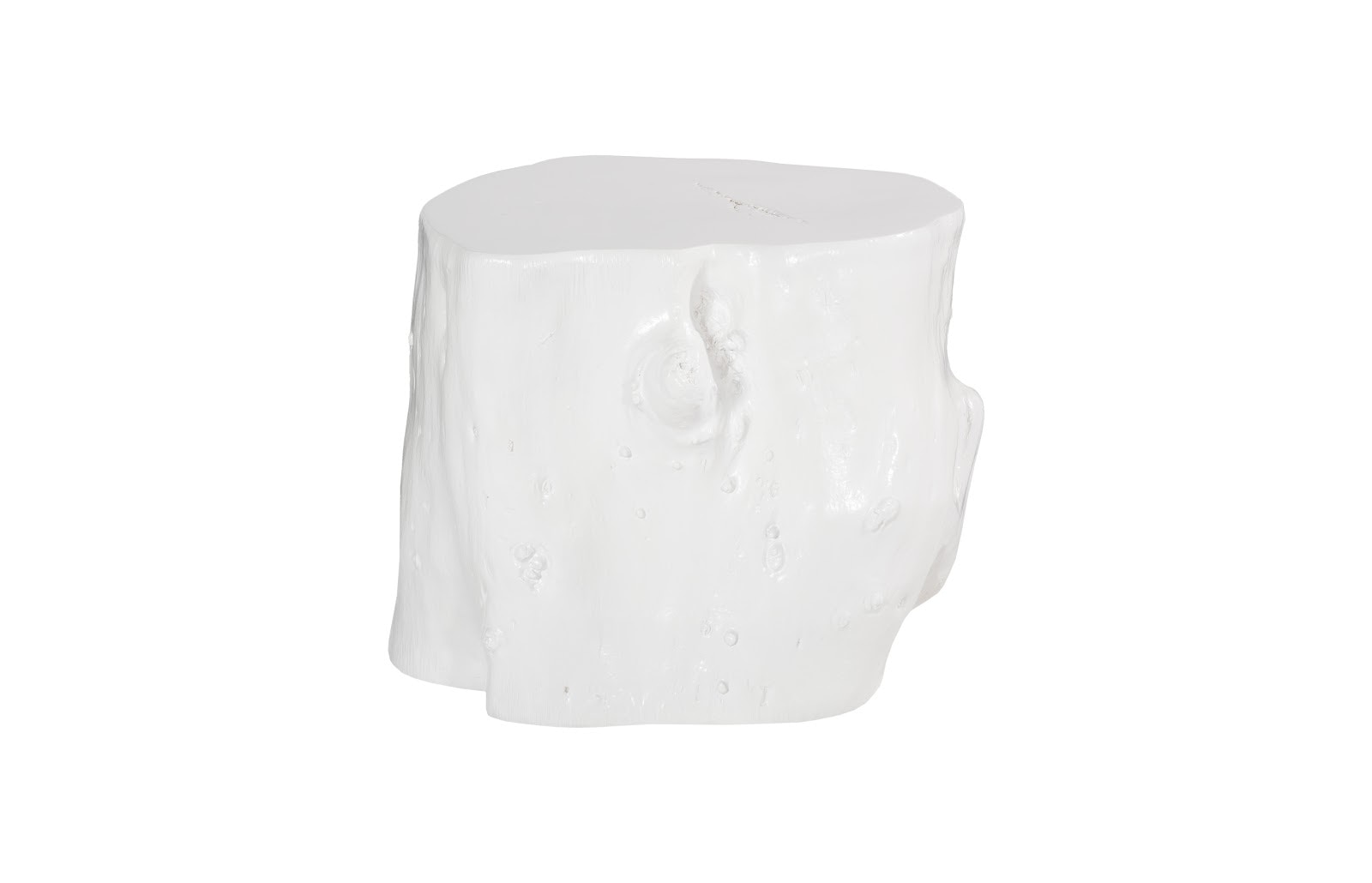 Phillips Collection Log Stool, Gel Coat White, LG PH105532