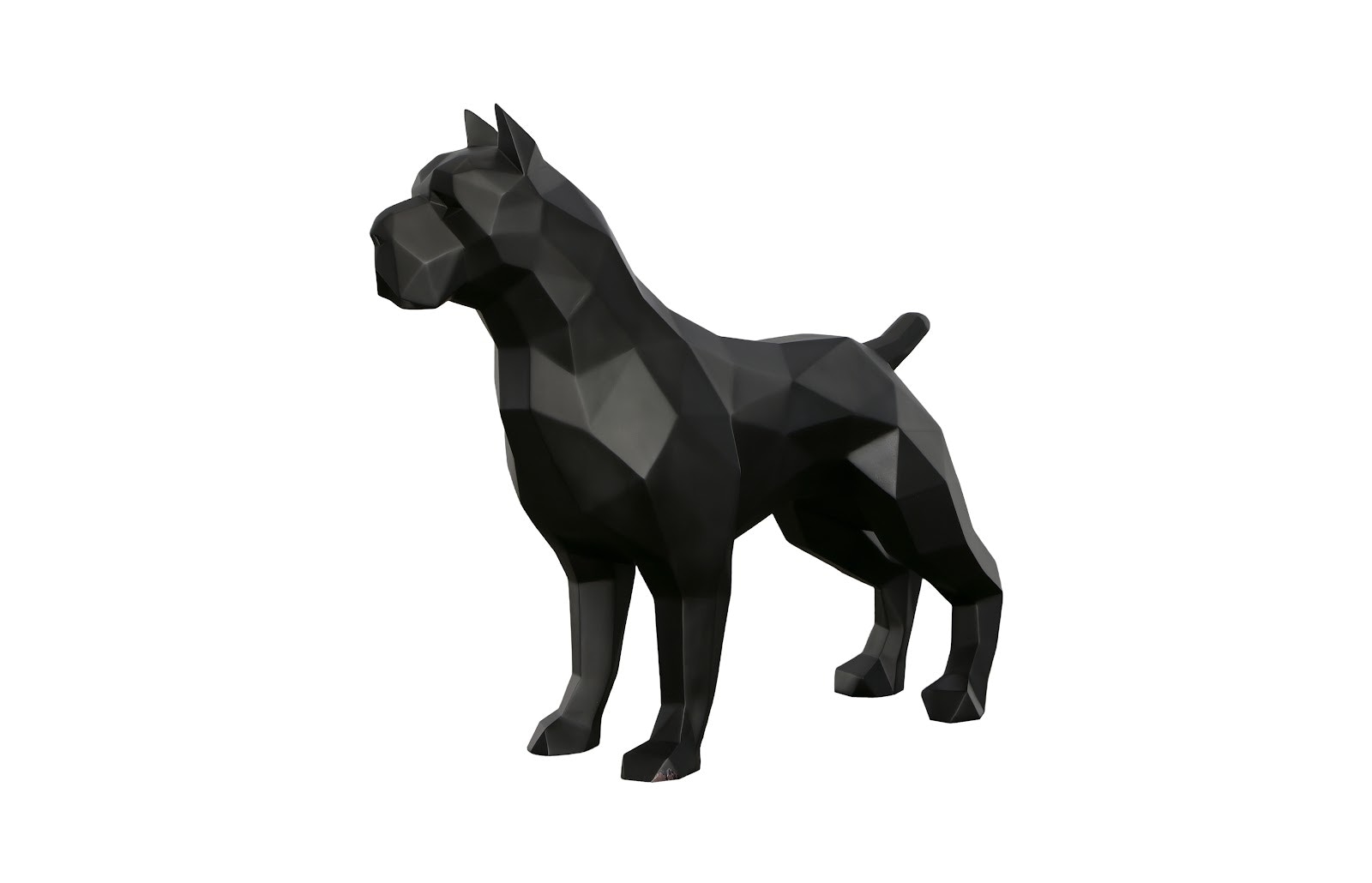 Phillips Collection Pitbull Facet Sculpture, Matte Black PH112992