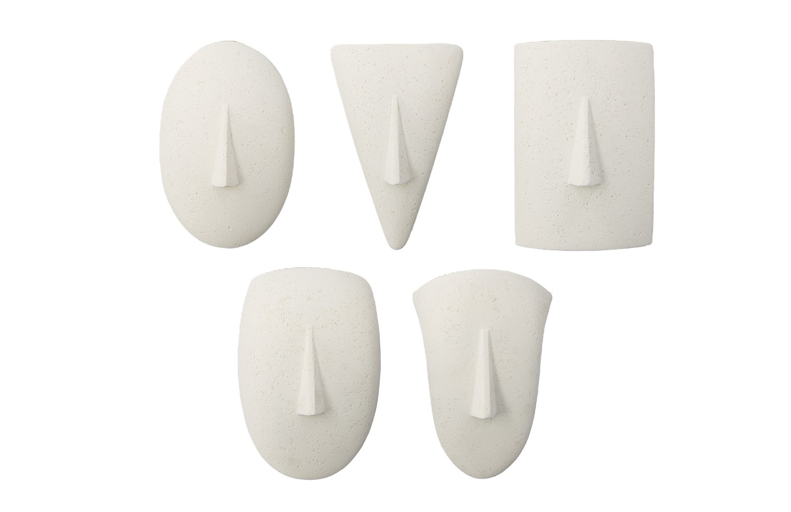 Phillips Collection Geometric Cycladic Wall Art, Set of 5, White Stone PH113715