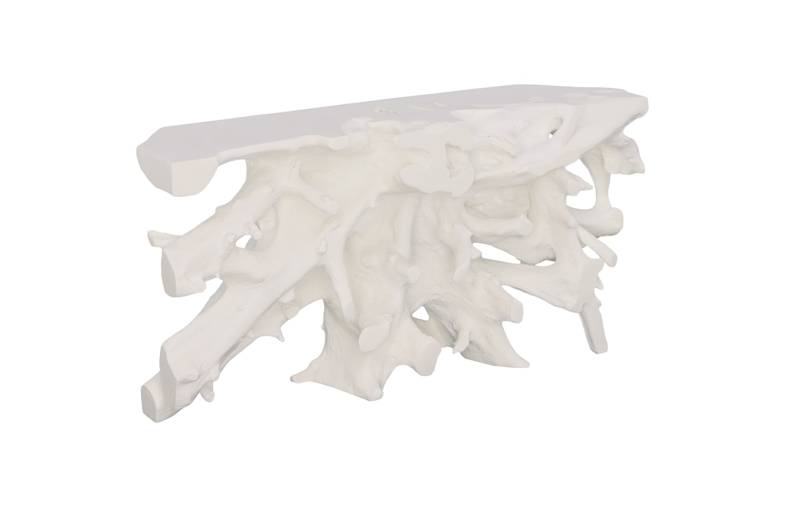 Phillips Collection Cast Root Console Table, Gel Coat White PH86004
