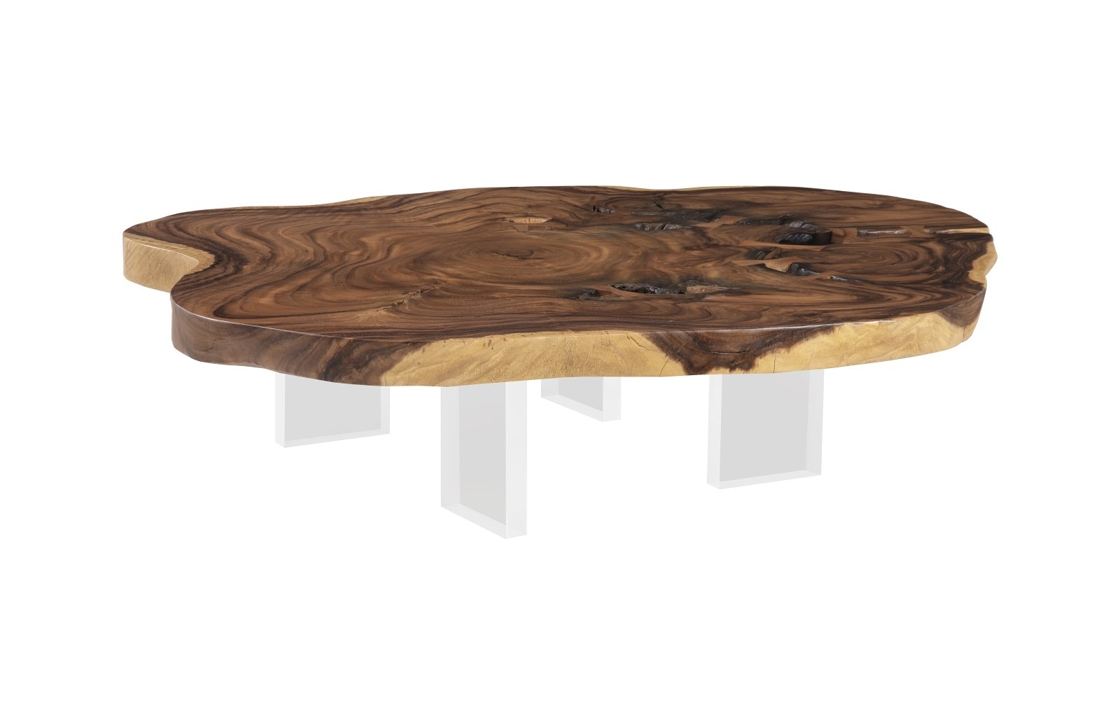 Phillips Collection Floating Coffee Table with Acrylic Legs, Natural, Assorted TH103469