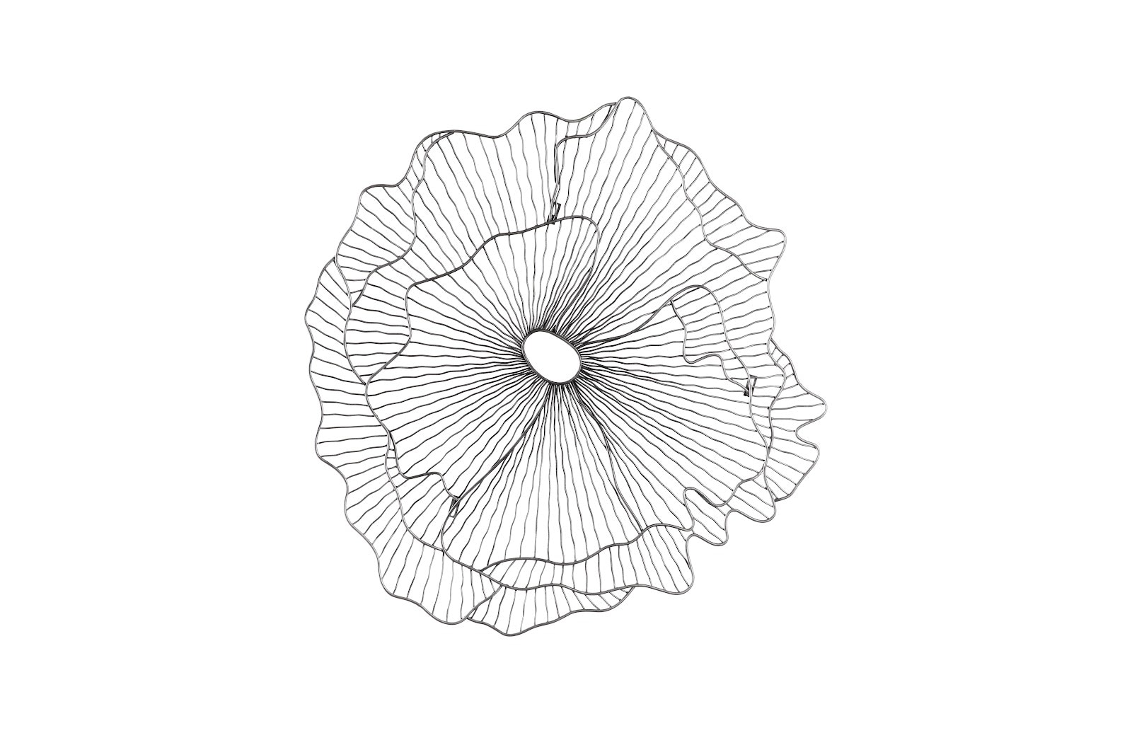 Phillips Collection TH108864 Poppy Flower Wall Art, Silver/Black