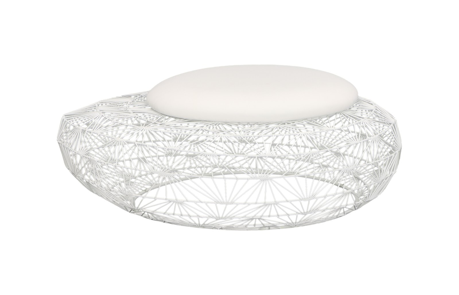 Phillips Collection Wire Mesh Stone Stool with Cushion, LG TH110597