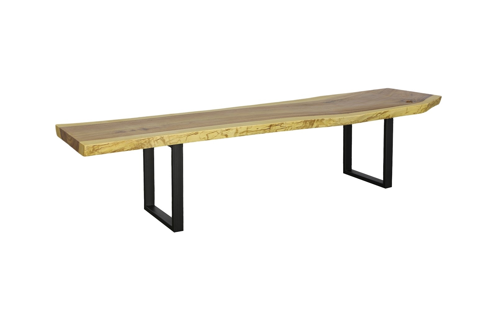 Phillips Collection Origins Straight Edge Bench, Natural, Satin Black Legs TH111038