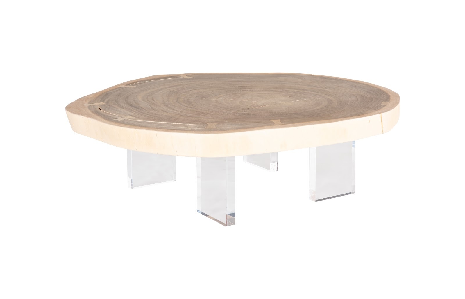 Phillips Collection Floating Coffee Table with Acrylic Legs, Bleached , Size Varies TH115243