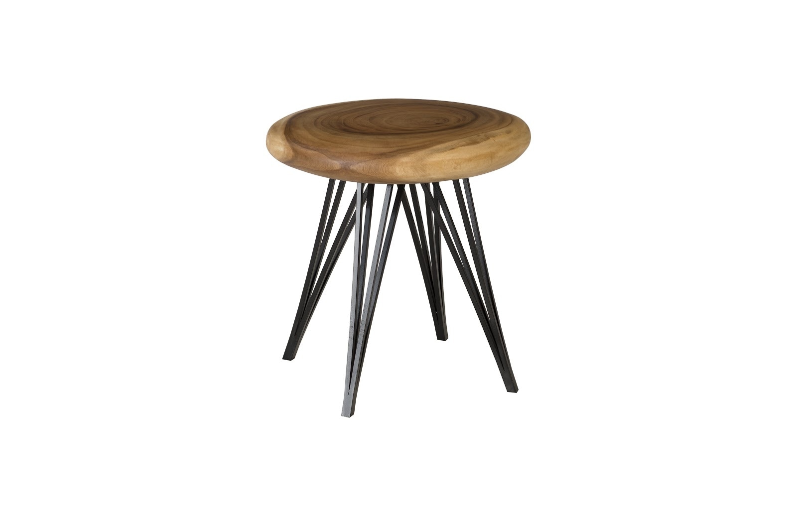 Phillips Collection Smoothed Stool on Black Metal Legs TH95435