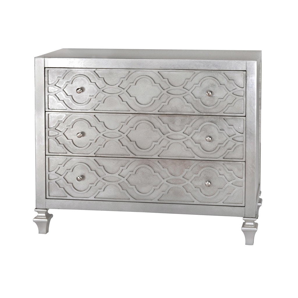 Pulaski Furniture Ds D229 039 Bedroom Silver Leaf Three Drawer Chest