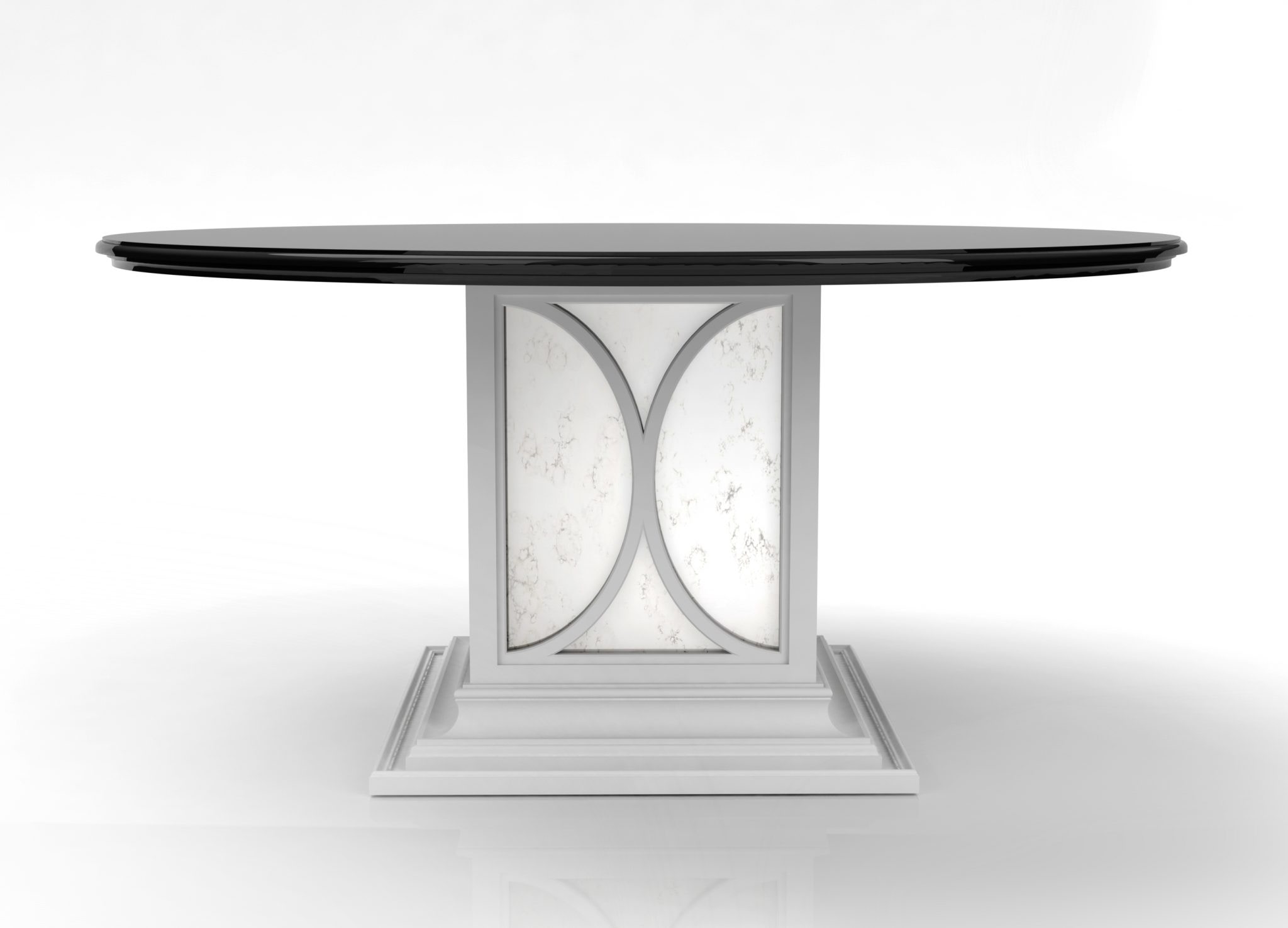 Habersham Furniture Chelsea 60″ Round Table with Mirrored Pedestal 37-0310