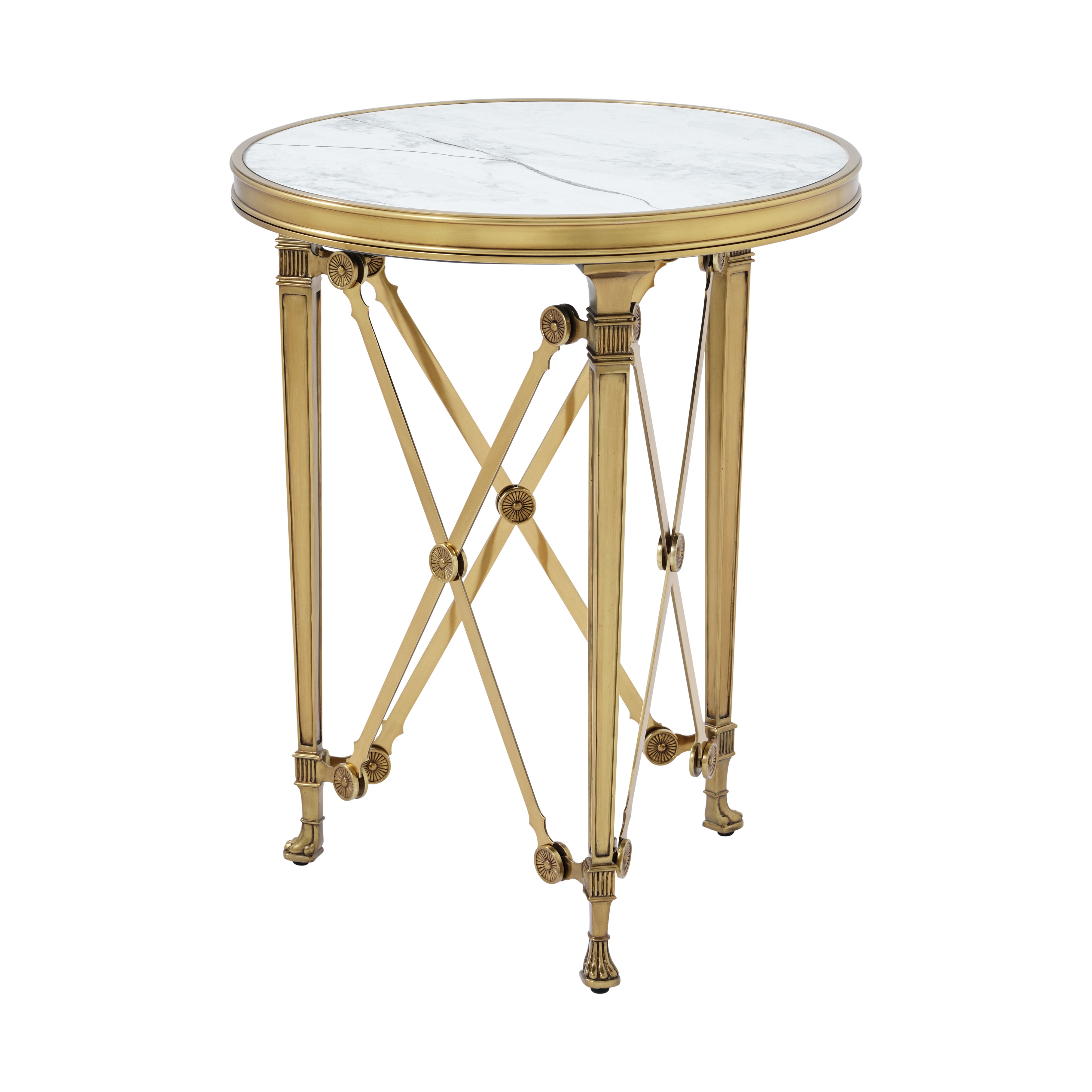 Theodore Alexander Furniture Spencer London Small Round Brass Side Table TA50398