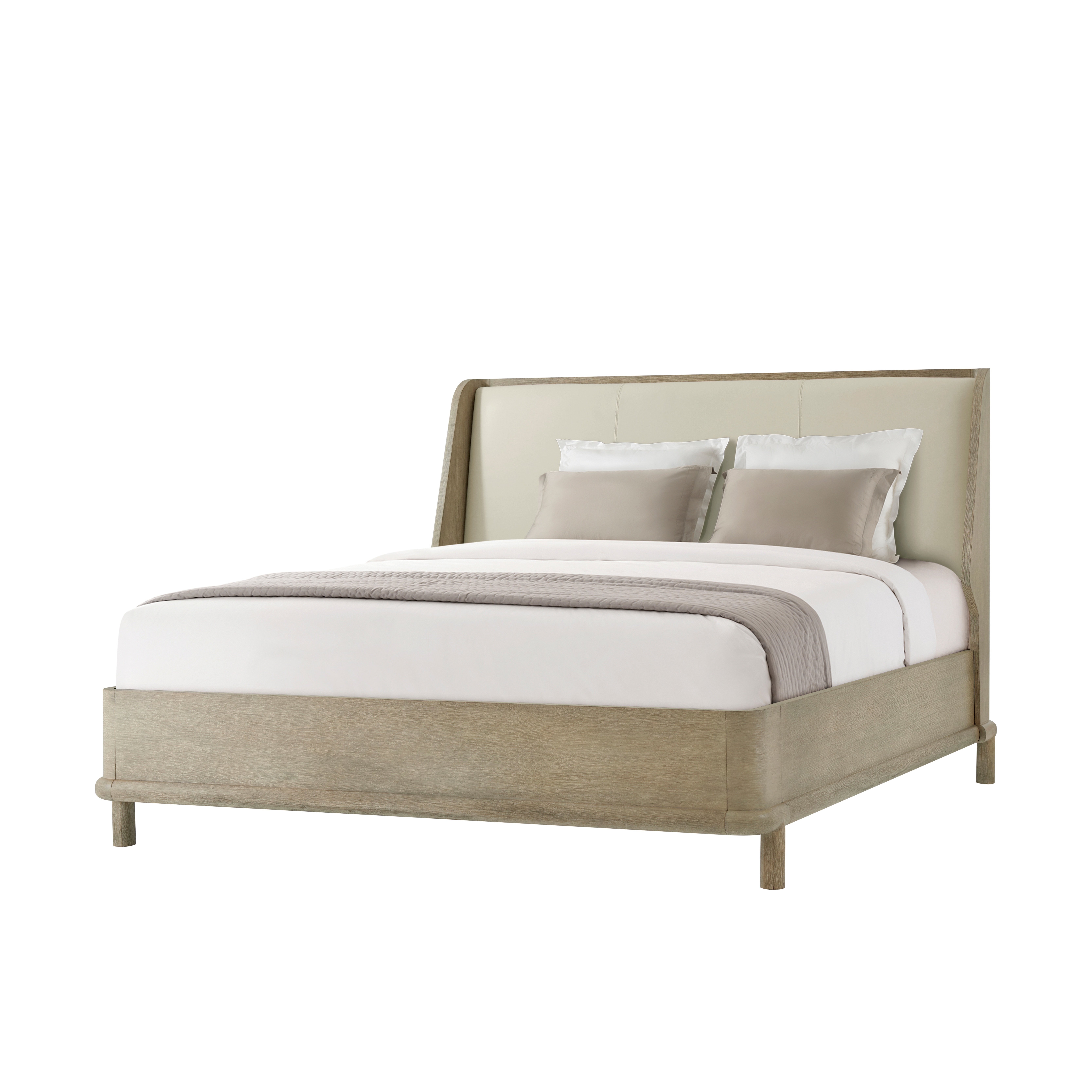 Theodore Alexander Furniture Wooden with Upholstered Headboard Cali King Bed TA84027.2BGP