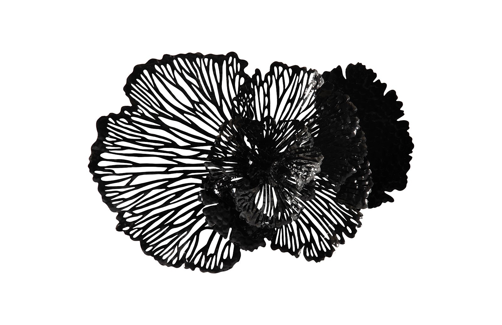 Phillips Collection Flower Wall Art, Medium, Black, Metal TH108319